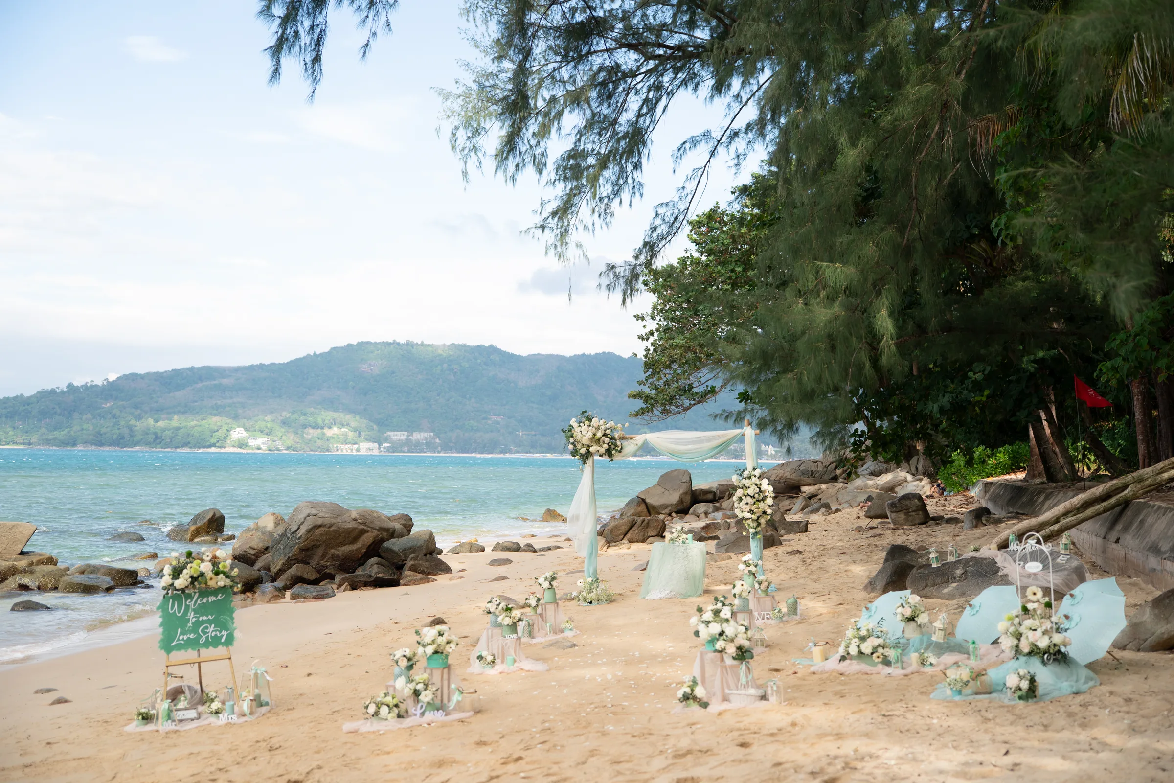 Martine & Steven — Hua Beach, January 2026 — Phuket wedding florals by Supparin