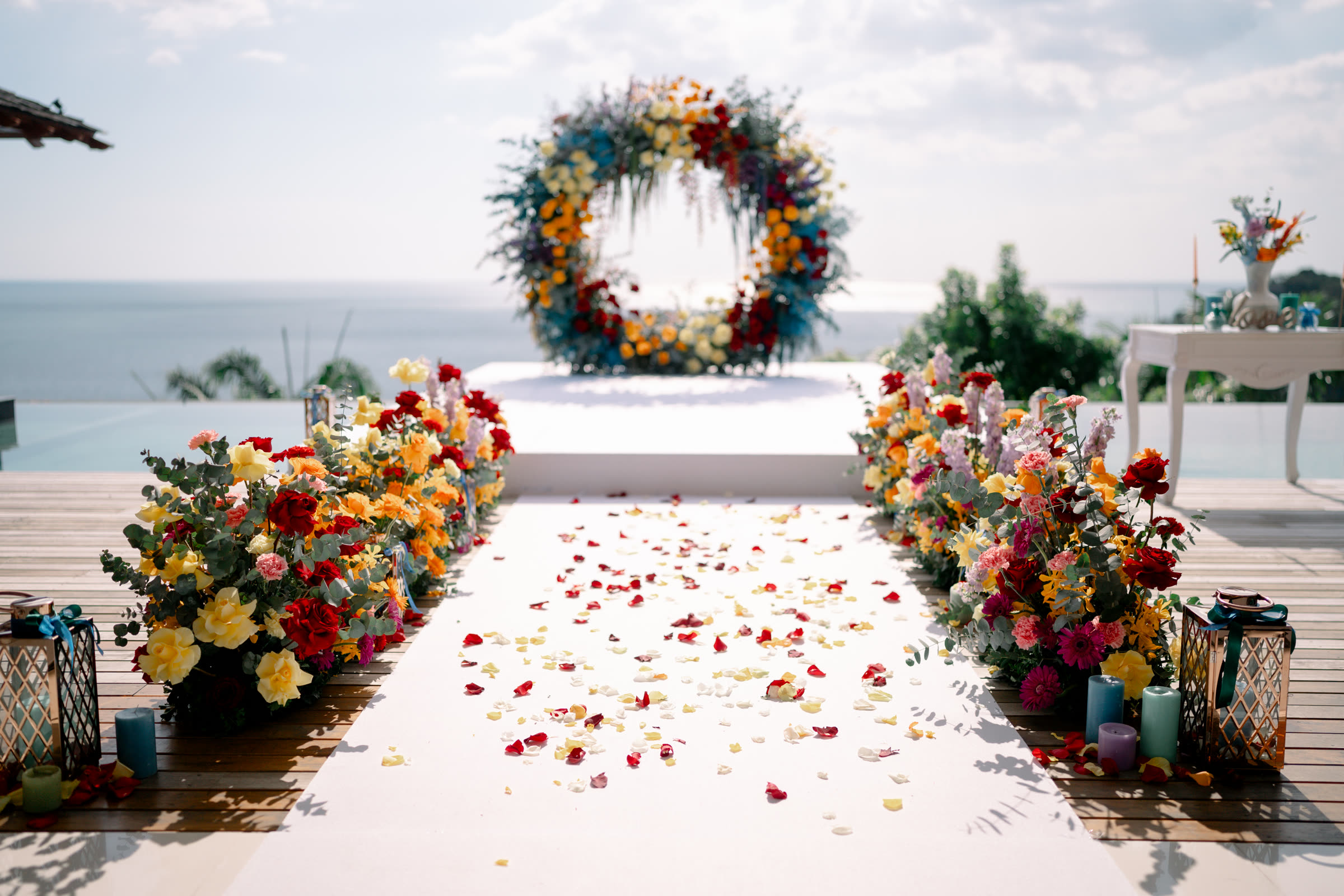 Luxury Phuket wedding floral installation by Wedding Flowers Phuket