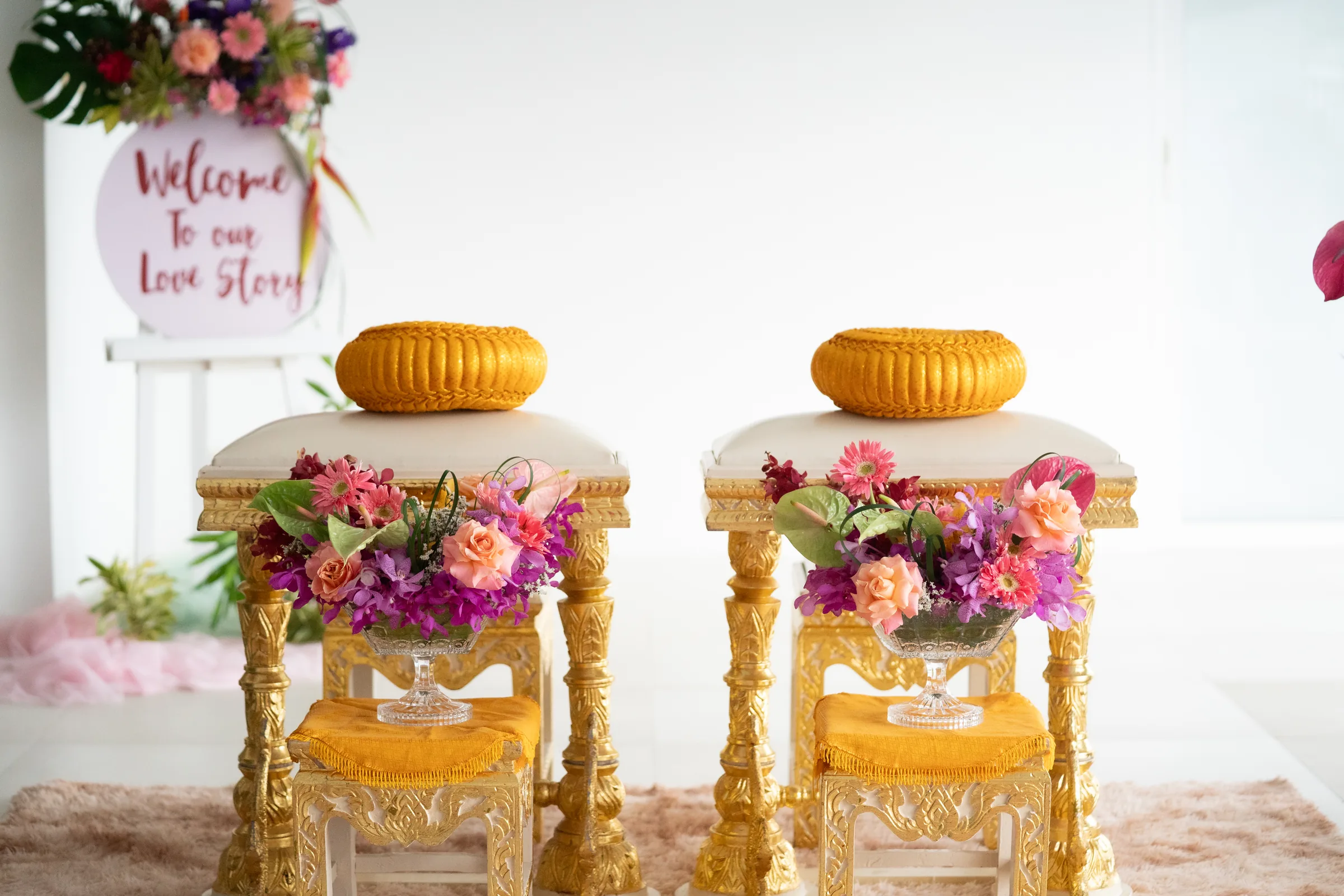 Jazmyne & Jessica — Phuket villa · Thai Monks Blessing, November 2025 — Phuket wedding florals by Supparin