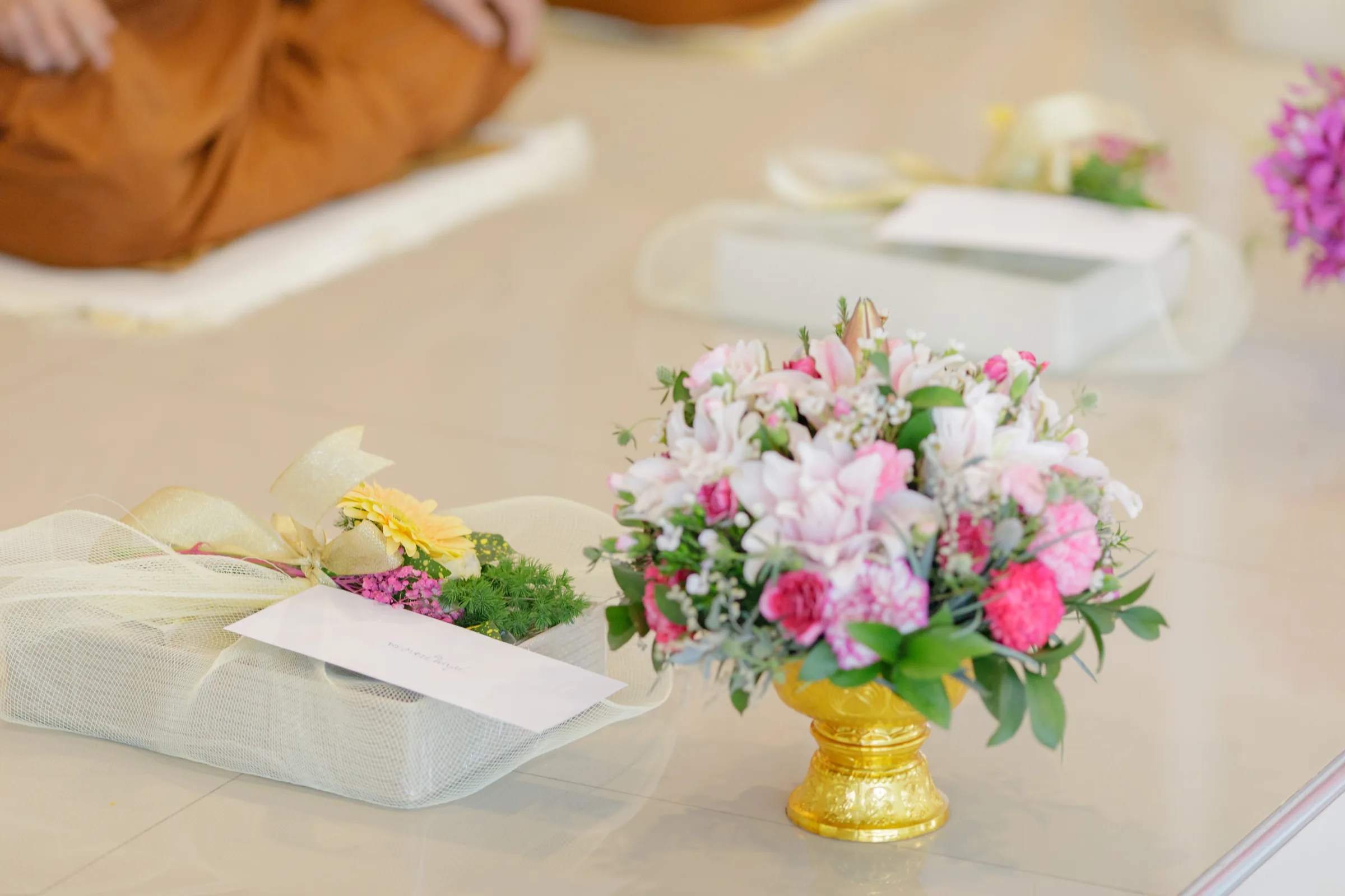 Alan & Thuy — Wat Doi Thep Nimitr · Thai Monks Blessing, October 2022 — Phuket wedding florals by Supparin