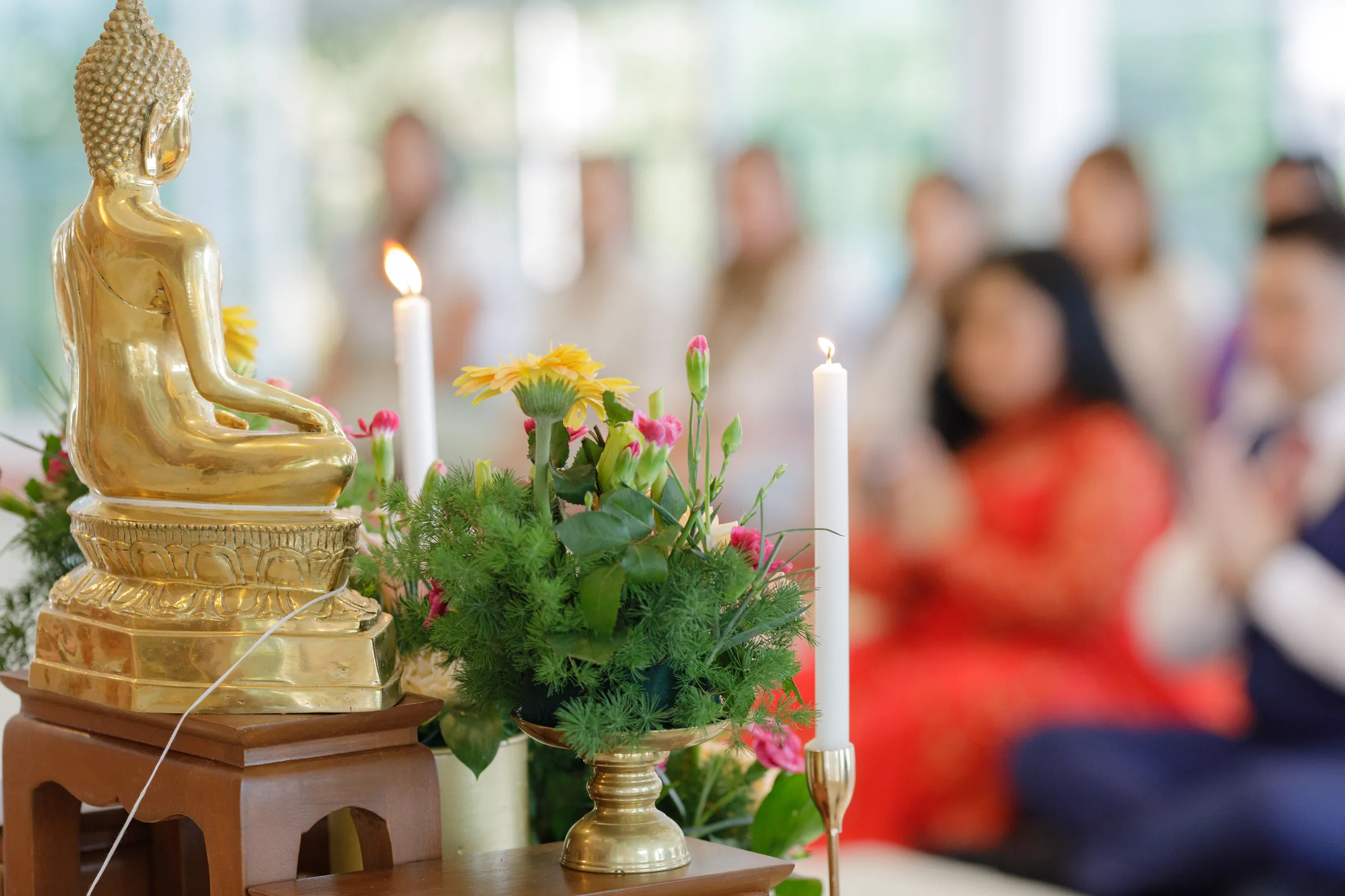 Alan & Thuy — Wat Doi Thep Nimitr · Thai Monks Blessing, October 2022 — Phuket wedding florals by Supparin