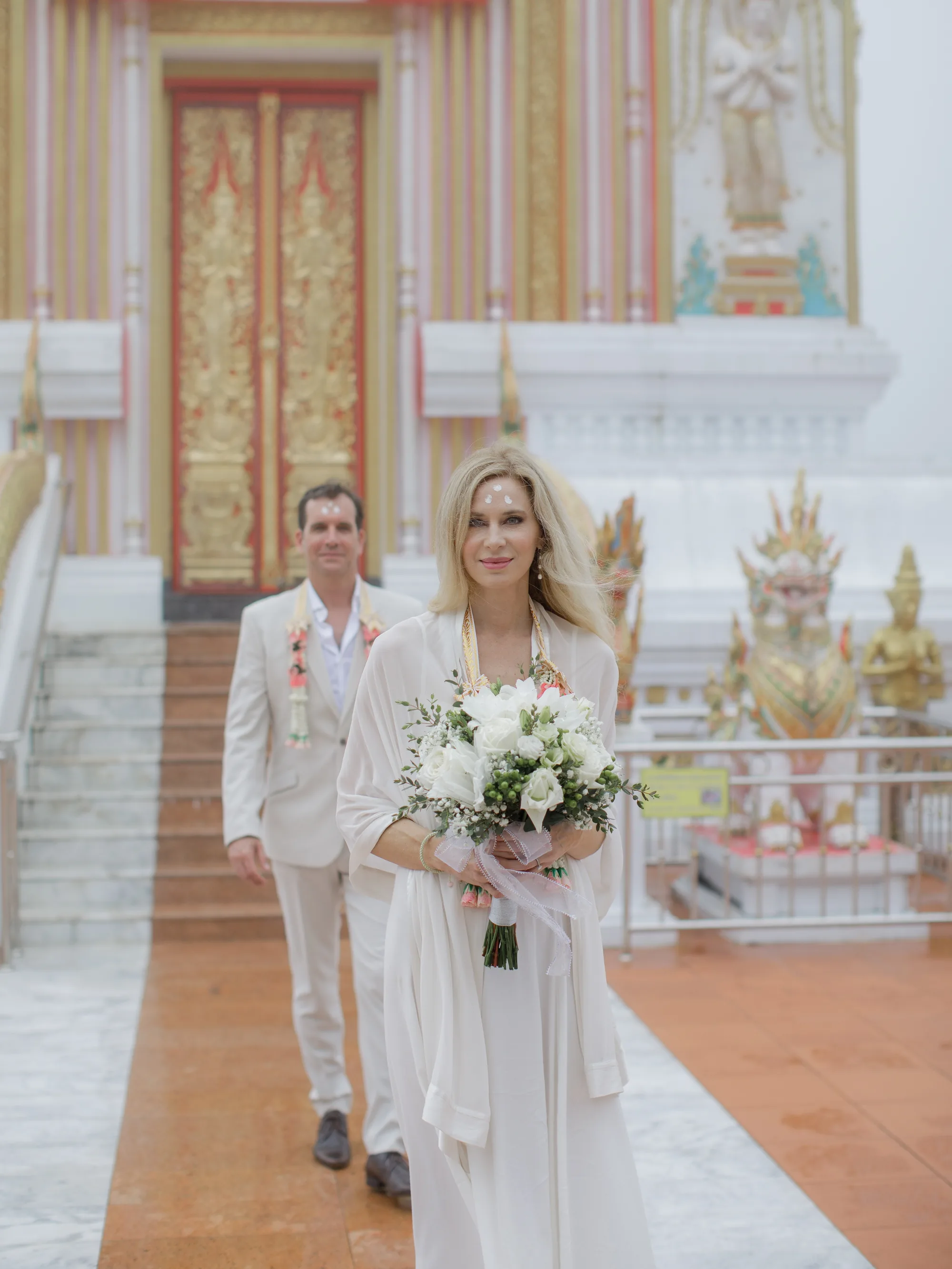 Anne & Jeremy — Anantara Mai Khao · Thai Monks Blessing & Beach Ceremony, November 2021 — Phuket wedding florals by Supparin